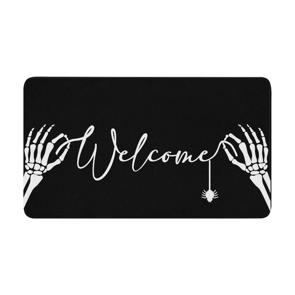 Halloween Print Carpet Cute Ghost Skull Non-slip Welcome Entrance Carpet Kitchen Bedroom Living Room Carpet Decoration