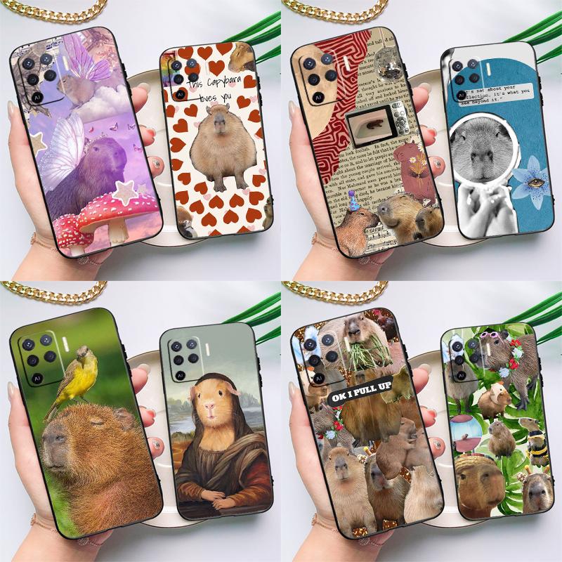 

Забавный чехол с капибарой для OPPO A54 A74 A94 A52 A72 A83 A91 A93 A15 A16 A5 A9 A31 A53 A53S 2020, задняя крышка OPPO A94 5G