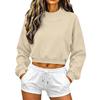 Mock Neck Sweatshirts Womens Fall Oversized Turtleneck Long Sleeve Cropped Pullover Winter Casual Loose Fit Cute Tops