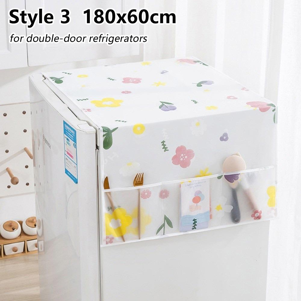 1Pcs Durable Dustproof Refrigerator Dust Cover PVEA 130x55cm 180x60cm Refrigerator Cloth with Storage Bag Washing Machine Towel