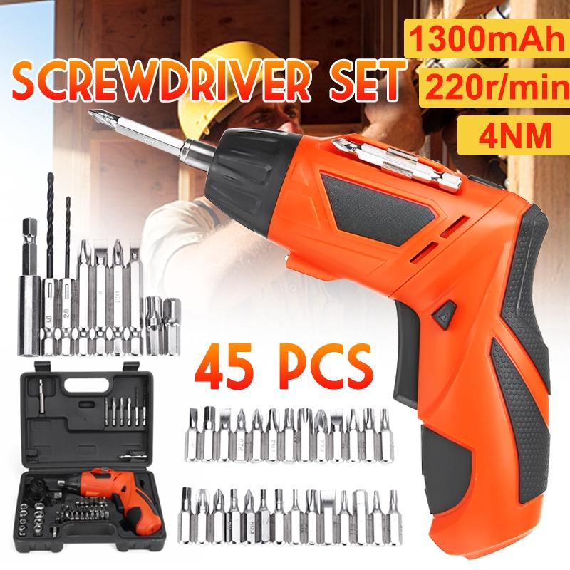 Portable Electric Screw Driver Tool With Screw Bits 45pcs 3.6V Electric Screwdriver Set Cordless Drill USB Charger New