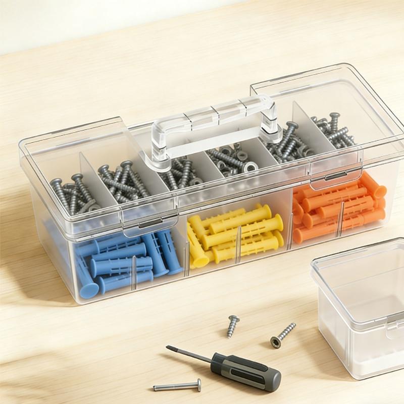 Functional Plastic Tool Organizers Tool Box With Removable Dividers Holder Case Perfect For Travel Work Or Home Use