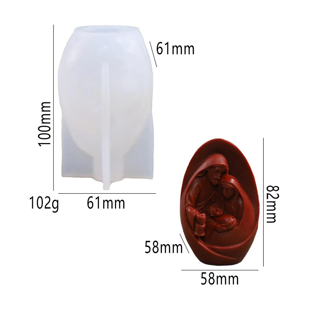 A Top Quality Jesus and Virgin Mary Molds for DIY Crafts Can Be Used with Resin, Plaster, Wax Perfect for Christmas Candlestick