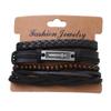 Leder Männer Armbänder Punk handgemachte breite Manschette Seil Armband gewebt Armband Armreifen