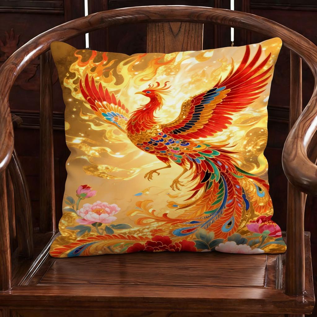 New Chinese Style Phoenix Pillow Living Room Sofa Decorative Piece Good Luck Bedroom Carriage Moving Gift Long Rectangle Plus...