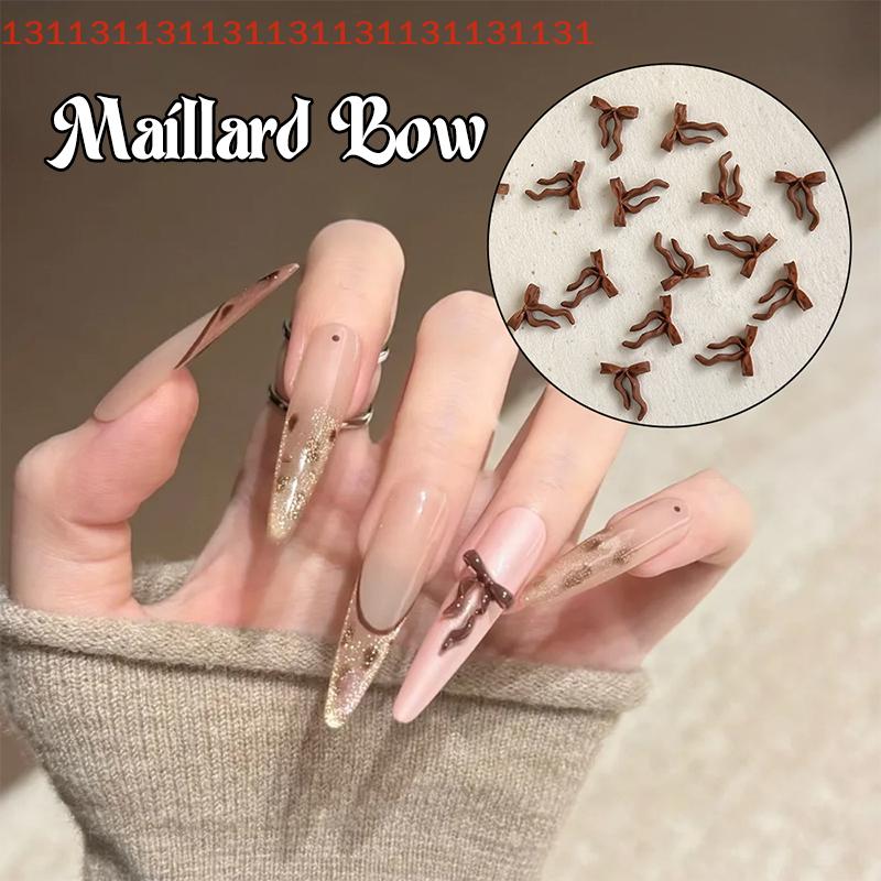 50 Pcs Nail Art Ribbon Bowknot Nail Parts Jewelry for DIY Nail Decorations 3D Resin Flatback Nail Charms Butterfly Bowknot