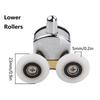 Set of 4 Curved Shower Door Rollers 23/25mm Top and Bottom Shower Glass Door Wheel Quiet Shower Door Pulley Replacement
