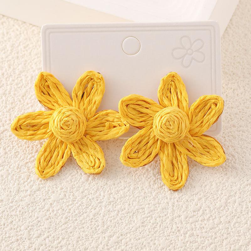 Lafite Flower Earrings, High-End Hand-Woven Earrings, Women'S Travel Photography Holiday Style Jewelry