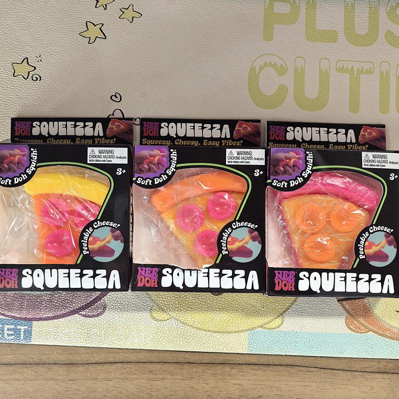 Schylling Needoh Pizza Sensory Fidget Cube Stress Relief Squishy Cube Anti-Anxiety Squeeze Object For Focus Adhd Population