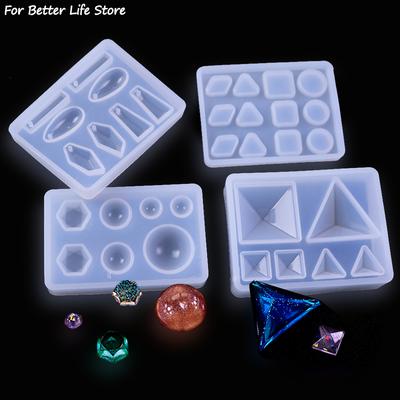 For Better Life 1Pc Transparent Epoxy Resin DIY Pendant Soft Silicone Molds Handmade Earrings Jewelry Making Geometric Mould