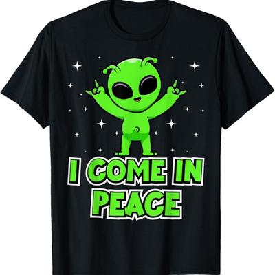 Alien I Come In Peace Space Rave EDM 90s T-Shirt