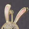 Cute Japanese Style Rabbit Brooch With Sparkling Crystal Accents Stylish Brooch Pin For Scarf Or Clothing Decoration