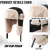 Croogo Pilot Cap with Ear Perfect for Flight Perfect for and Stylish Russian Style Boa Fleece Flight Cap Men's Flaps, Winter, Warm, Fleece-Lined Cap,