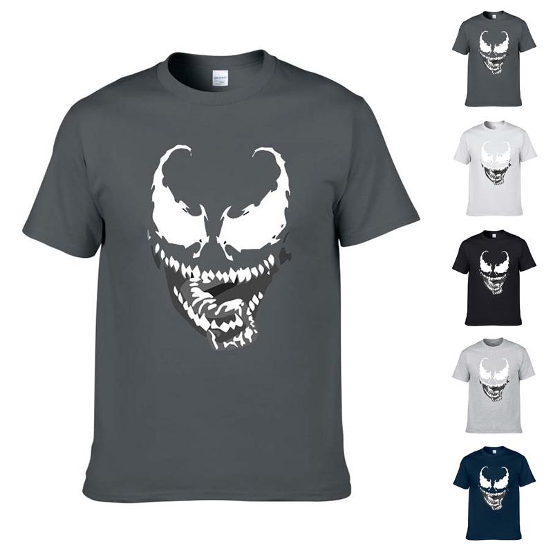 Cotton Blend Comic Movie Venom Print T-shirt For Men And Women**