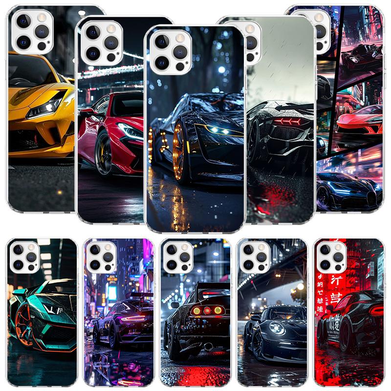 Cool Male Men Sports Cars Phone Case for Apple iPhone 17 Air 16 15 Plus 14 + 13 Mini 12 11 Pro Max 7 8 SE 16Max Soft Shell Cover