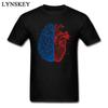 Novelty Design Heart And Brain Tshirt Men Casual Style Cotton Tops Tee Shirts Unfading Printing Clothing