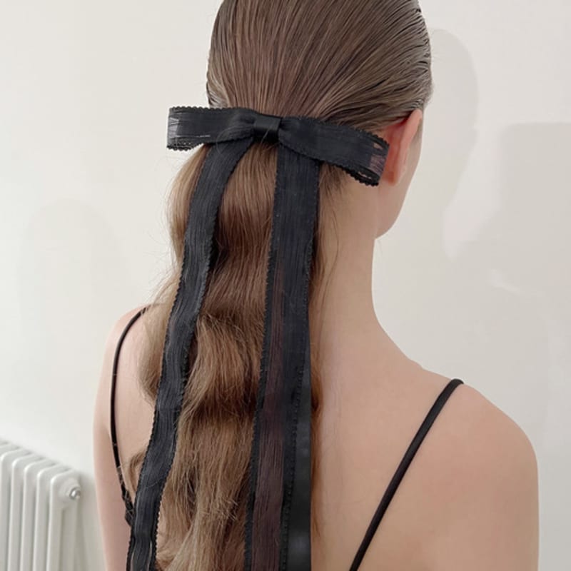 

FANTASTIC PLANET luv jenn ribbon hair pin (3colors) BLACK