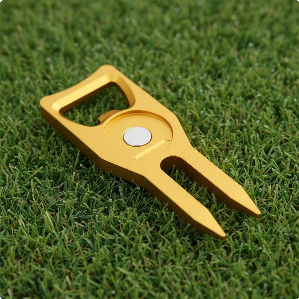 Ferramenta de Reparo de Gramado de Golfe Garfo de Liga de Alumínio Acabamento Anodizado Marca de Bola Buraco para