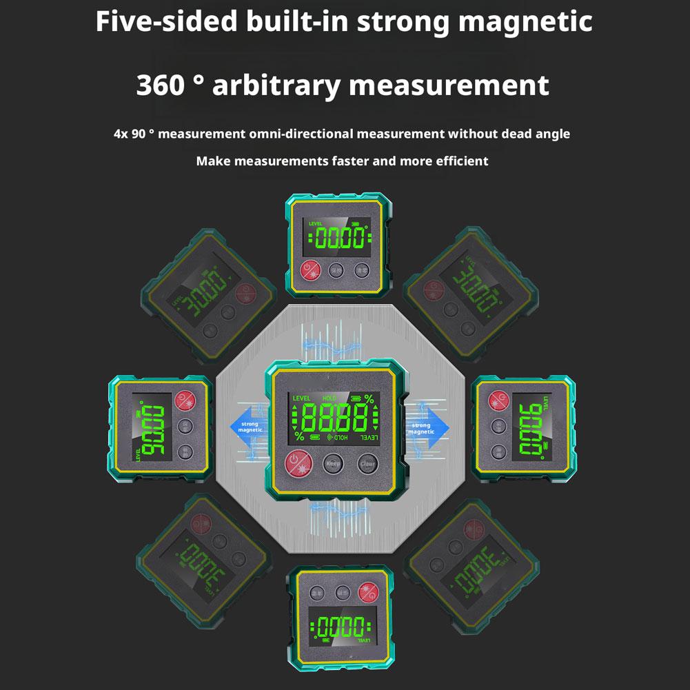 Magnetic Digital Angle Finder with Electronic Laser Gauge Ruler 360° LCD Electronic Protractor Mini Inclinometer Measuring Tool