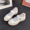 2025 Summer New Korean Version Round Head Little White Board Shoes Women's Velcro Casual Sports Lightweight Mary Jane Single Shoes