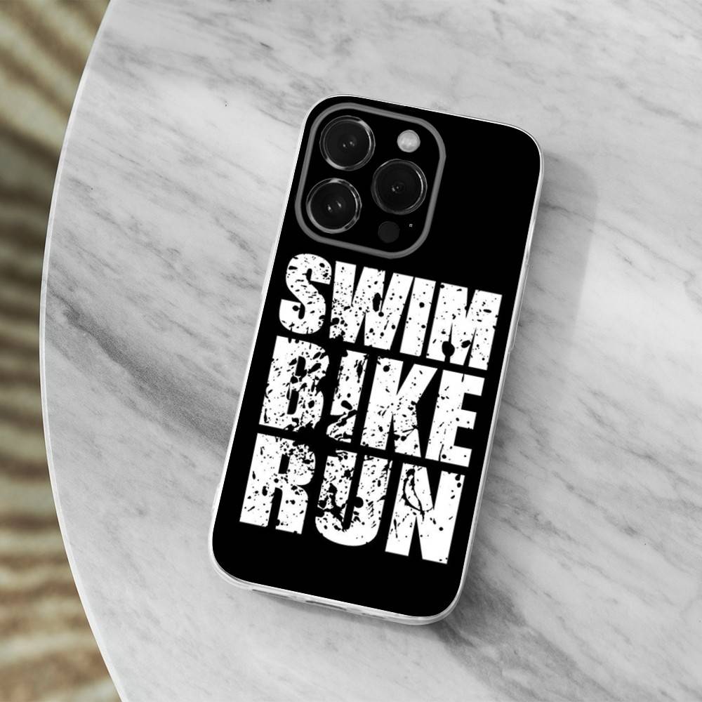 Triathlon Schwimmen Radfahren Laufen Für iPhone Max,14,SE,12,15,Pro,17,Plus,11,XS,Mini,16,X,13,XR,Transparente Weiche Hülle