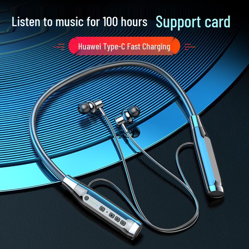 A12 Wireless Neckband Headphones: Half In-Ear, Long Standby, Card Slot, Sports Model