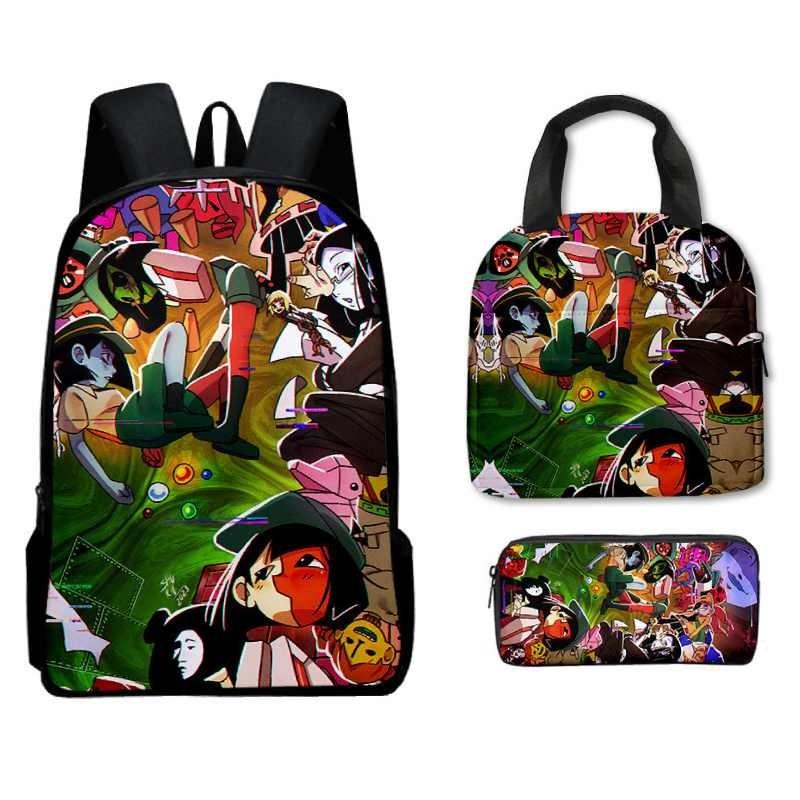 Dream Ena Bbq Pattern Childrens Backpack Lunch Bag Pen Case Set Schoolbag Gift