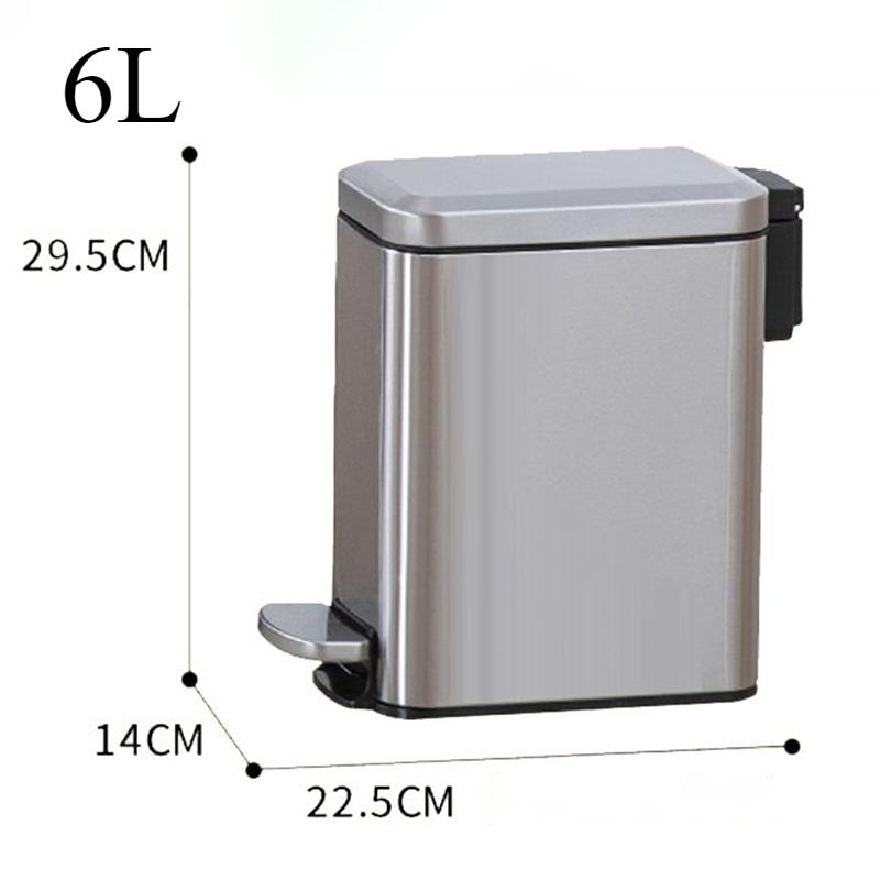 

Trash Can Stainless Steel Food Pedal Kitchen Trash Cans Bathroom Bedroom Litter Bins with Lid Toilet Garbage Bins Cleaning Stainless Steel