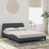 VidaXL Lit avec matelas gris foncé 140x200 cm velours 3208412