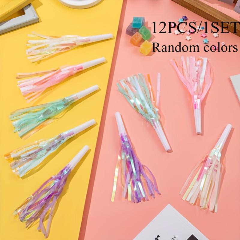 Colorful Tassel Blowing Dragontoy Whistle Birthday Party Wedding Decoration Festival Party Atmosphere Cheering Photography Props