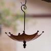 Metal Bird Feeder Umbrella Shaped Hummingbird Food Tray Hangable Hummingbird Food Bowl For Outdoor Window Apartment Balcony