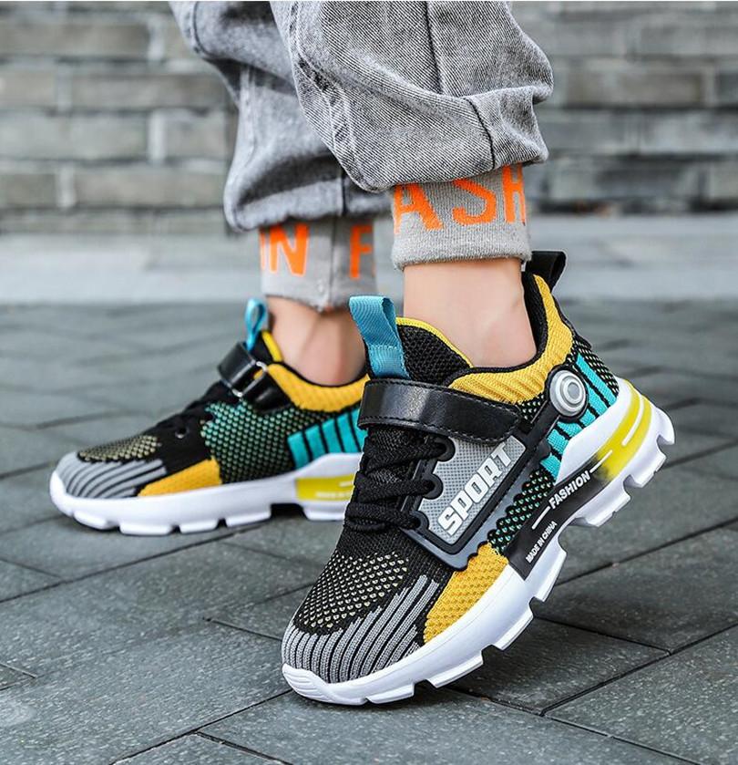 Spring Autumn Kids Shoes Boys Sneakers Breathable Patchwork Hook Sport Running Children Shoes Girls Casual Sneakers Size