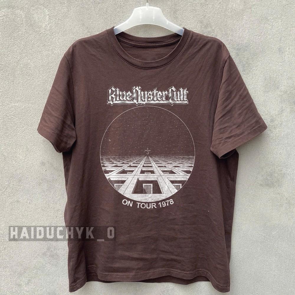 Blue Oyster Cult Vintage Style T Shirt, On Tour Unisex Russet T-shirt Size S-5XL Unisex T-Shirt L