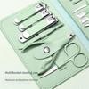Portable 12/16PC Nail Clipper Set in Folding Leather Case, Stainless Steel, compatible with Sharp Clippers & Pedicure Tools