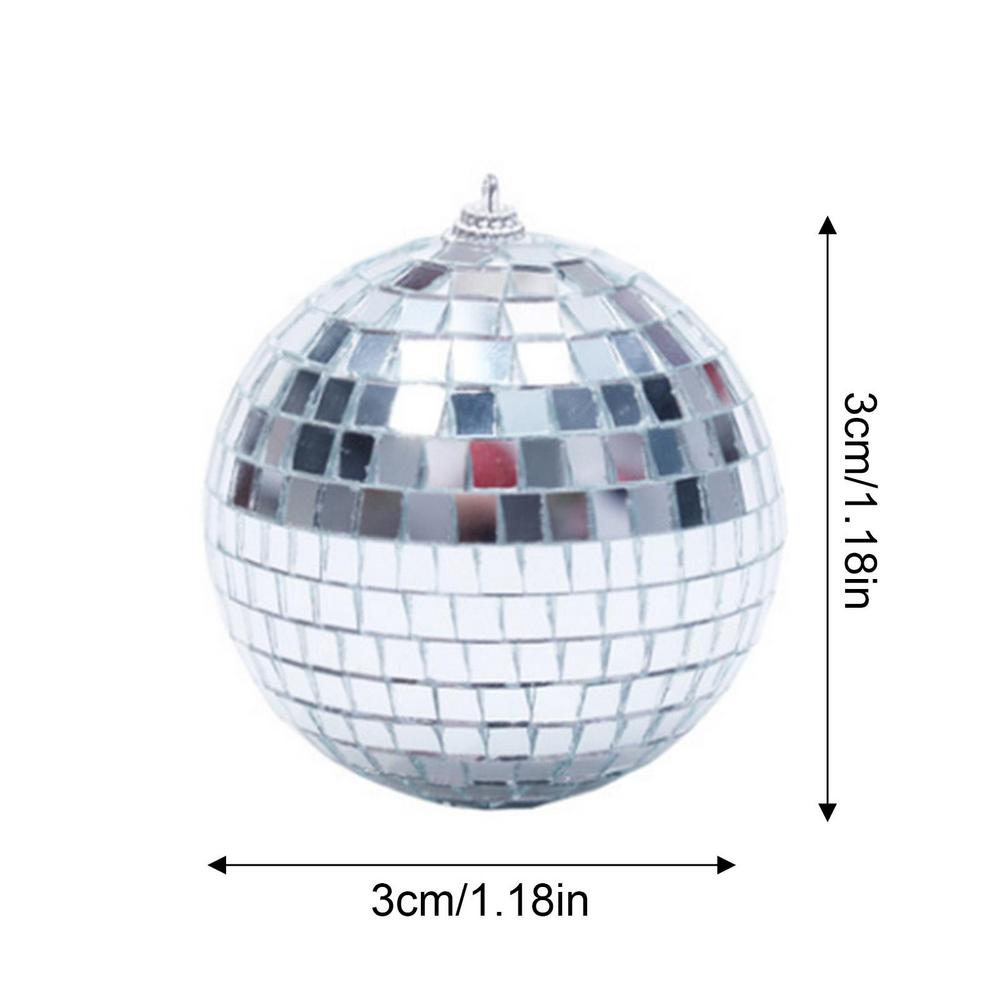 Mini Disco Ball KTV Bar Reflective Glass Ball Stage Rotating Silver Mirror Disco Balls Hanging Ornament Wedding Party Home Decor