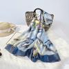 Women  Scarf Fashion Sweet Printed Sunscreen Shawl Satin Mid-length Silky Scarf