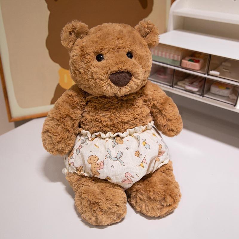 Cartoon Barcelona Bear Doll Brown Clothes Teddy Bear Plush Toy Doll Children's Pillow Doll Gift