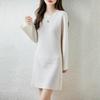 Women Sweater Dress 100% Wool MODERN NEW SAGA O-neck Knit Long Pullover Winter Jumpers Wool Long Dress Female