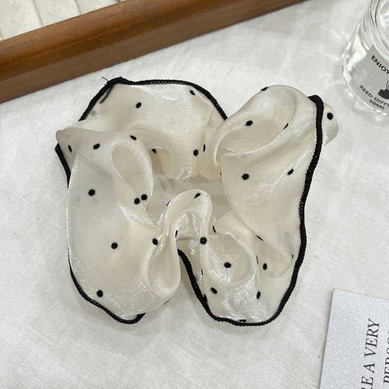 3PCS French Style Sweet Large Intestine Hairband Temperament Hair Rope Minimalist Polka Dot Rubber Band Women Head New Style