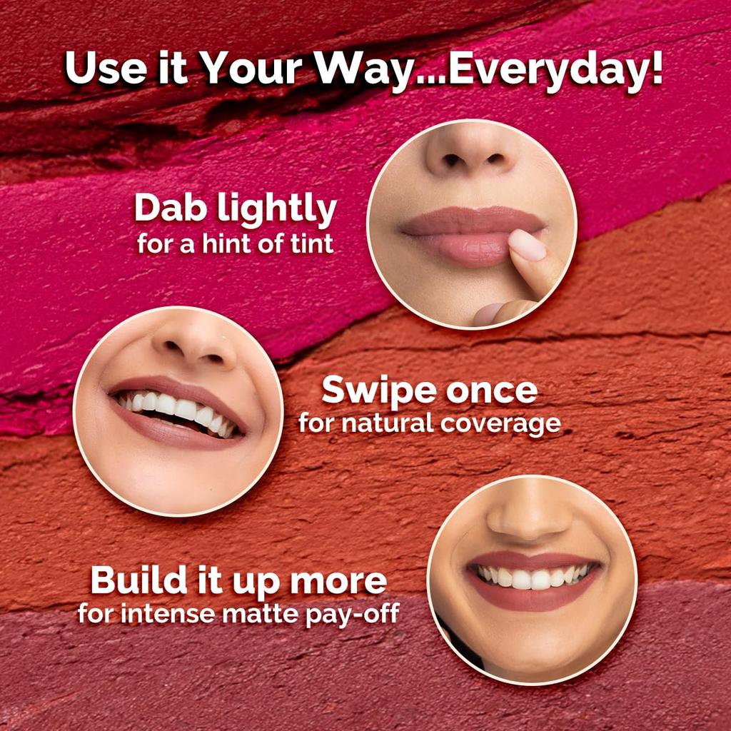 Mamaearth Moisture Matte Longstay Lipstick 2g Pack of 1 - Smudge Proof Pink Grapefruit Lip Color