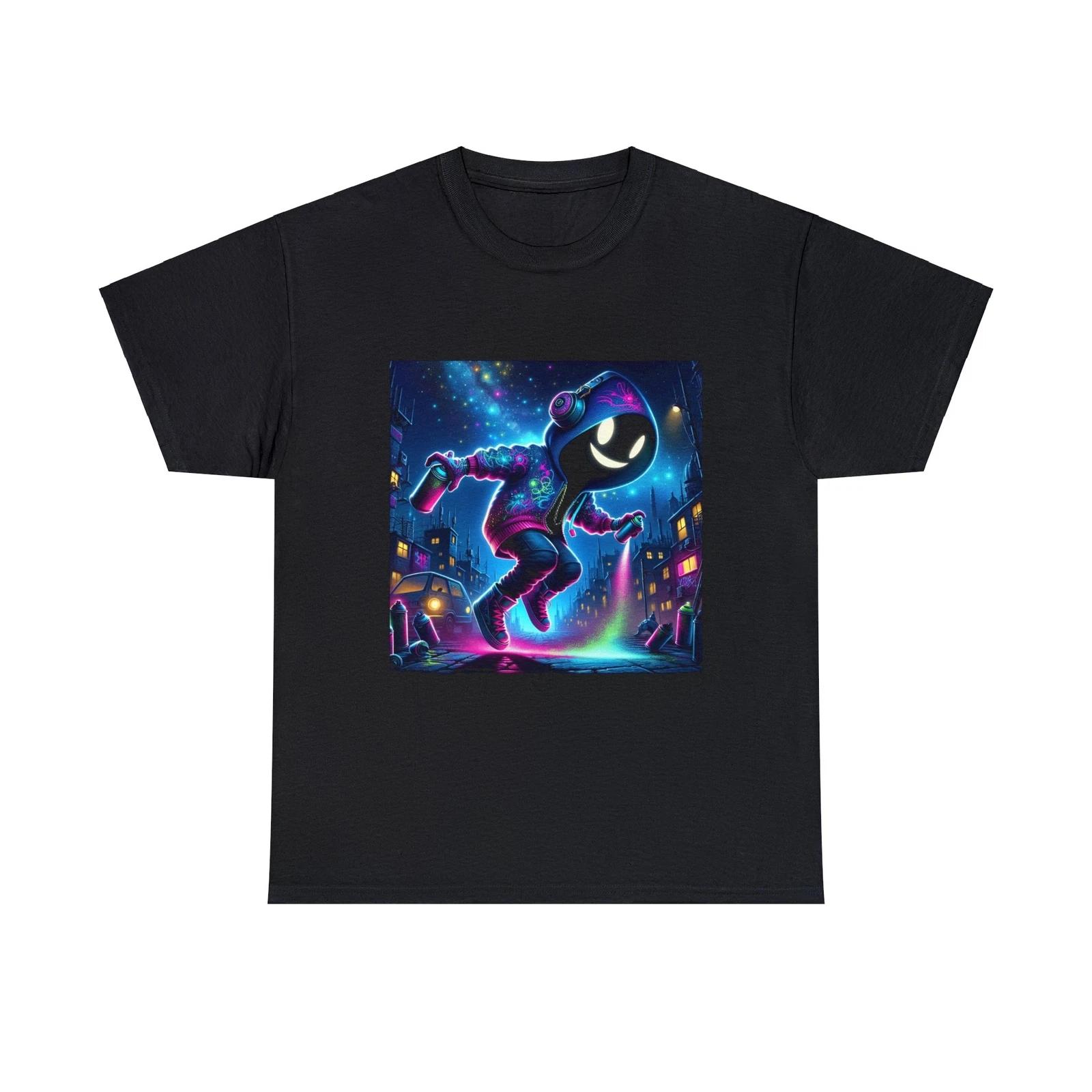 Unisex Adult T-Shirt Graffiti Artist Streetwear Character Urban Tee Happy Vibes 4XL