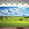 1 Piece of Spring Green Hill and Grassland Photography Background Cloth - Durable Polyester Landscape Painting,