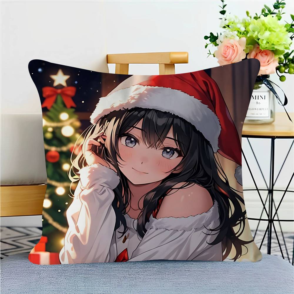 Christmas Anime Girls Pillowcases Home Bedding Decorative Pillow Cover Wedding Super Soft Pillow Case