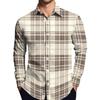 Men's striped print long sleeve button,up shirt