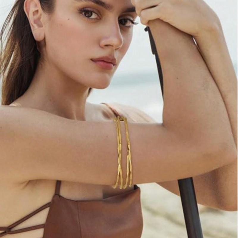 6pcs/Set Minimalist Metal Arm Cuff Bracelet, Adjustable Armlet, Suitable for Daily Wear, Street Style and Vacation