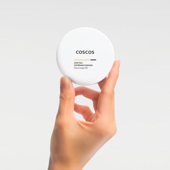 COSCOS UHD Full Coverage Natural mit CICA Kissen-Foundation für Cosplay-Make-up Kissen, Beige, Inhaltsstoffe,