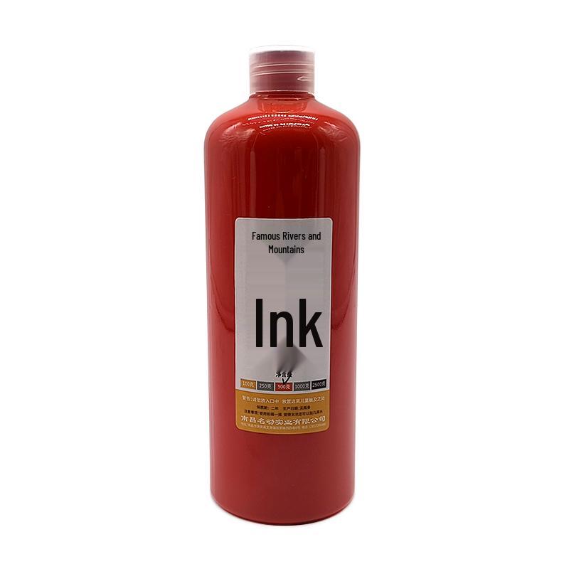 Extra Reichhaltiger Gold- & Zinnober-Kalligrafie-Tuschestein für Frühlingssprüche, Herz-Sutra-Nachzeichnen, Flüssige Schwarze, Silberne, Rote und Weiße Tinten enthalten.