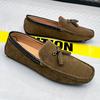 LZD Breathable Men's Suede Leather Fringed Feet Casual Small Leather Shoes Men