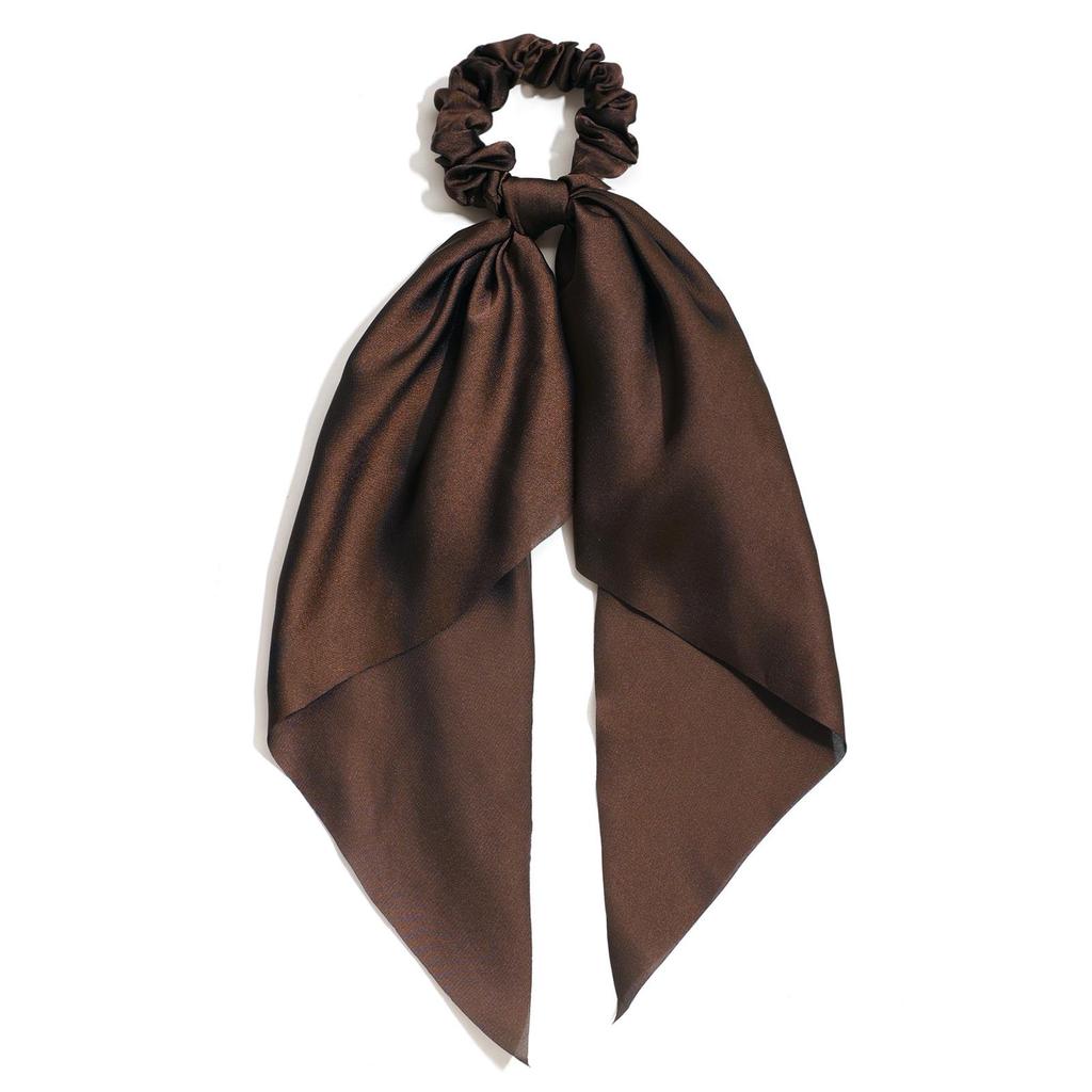 Spring Satin Knot Triangle Scarf: Solid Color Hair Accessory for Women & Girls