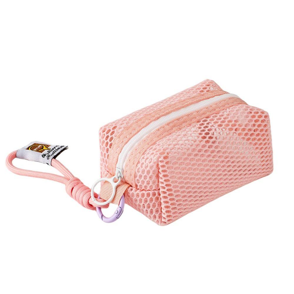 Multi-functional Mesh Mesh Storage Bag Dopamine Color Large Capacity Coin Purse Organizer Handheld Cosmetic Bag